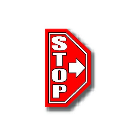 Ergomat 14in x 24in HALF SIGNS - Stop With Arrow Left DSV-SIGN 336 #0606LEFT -UEN